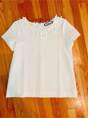 CK Bradley top w/cute Pom Pom trim!! Hardly worn.